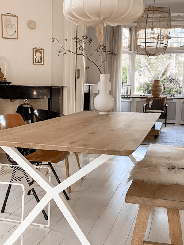 Eiken eettafel Ake – Rechthoek afbeelding 5