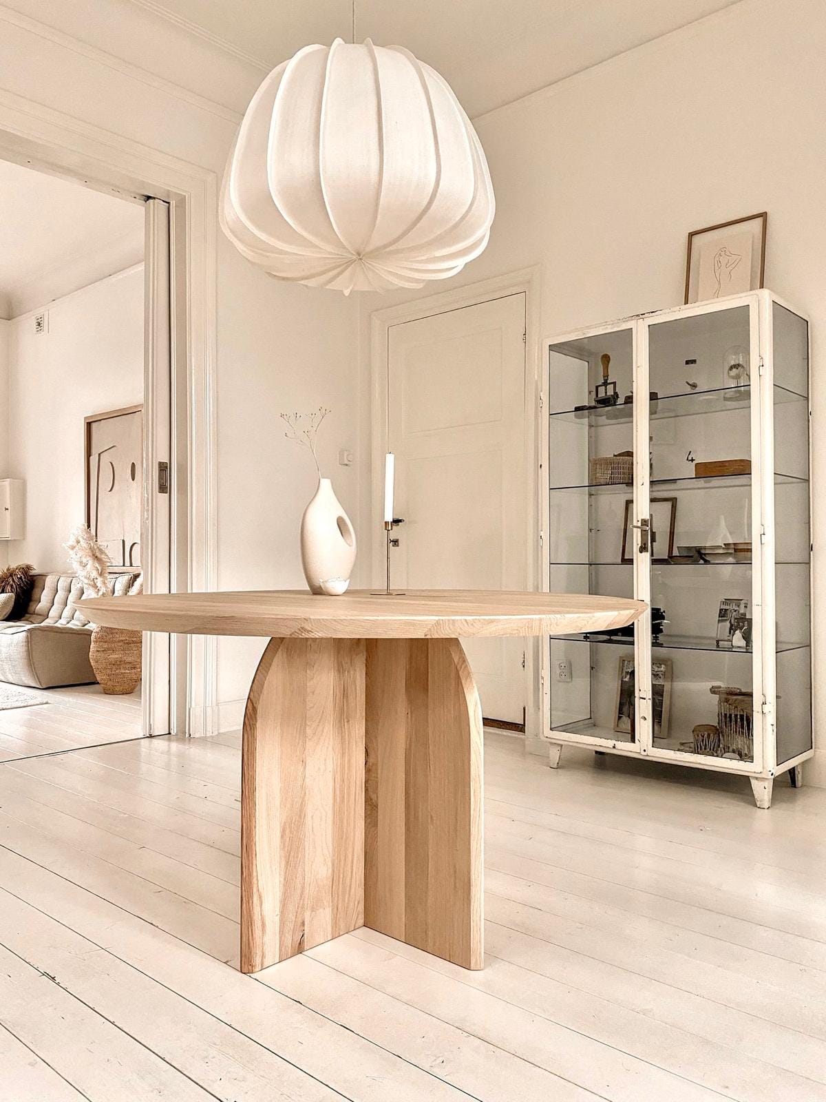 Eiken eettafel Hera – Rond afbeelding 2